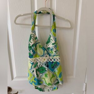 Lilly Pulitzer Green and Blue Patterned Tank Top